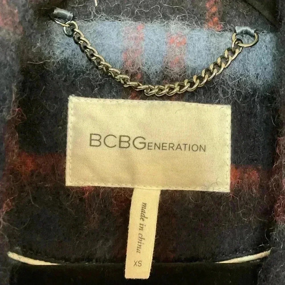 BCBGeneration Double-Breasted Plaid Coat, Created for Macy's - Picture 5 of 6